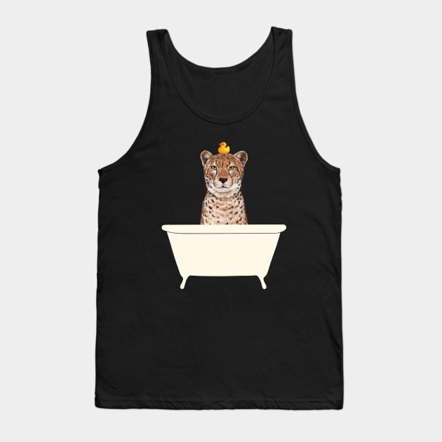 Cheetah in Bathtub Tank Top by bignosework